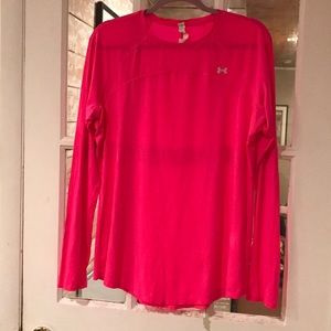 Hot pink under armour workout top